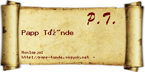Papp Tünde névjegykártya