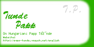 tunde papp business card